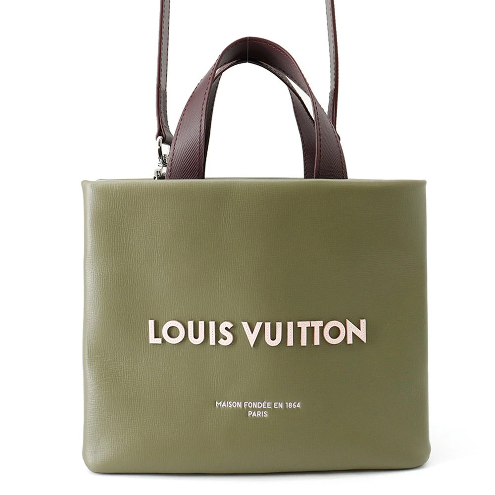Louis Vuitton Tote Bag Cowhide Leather Shopper Shoulder Monogram